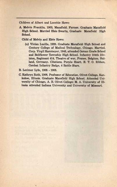 Howe Family History 19 - children of Albert Howe Howe Family History 19 - children of Albert Howe